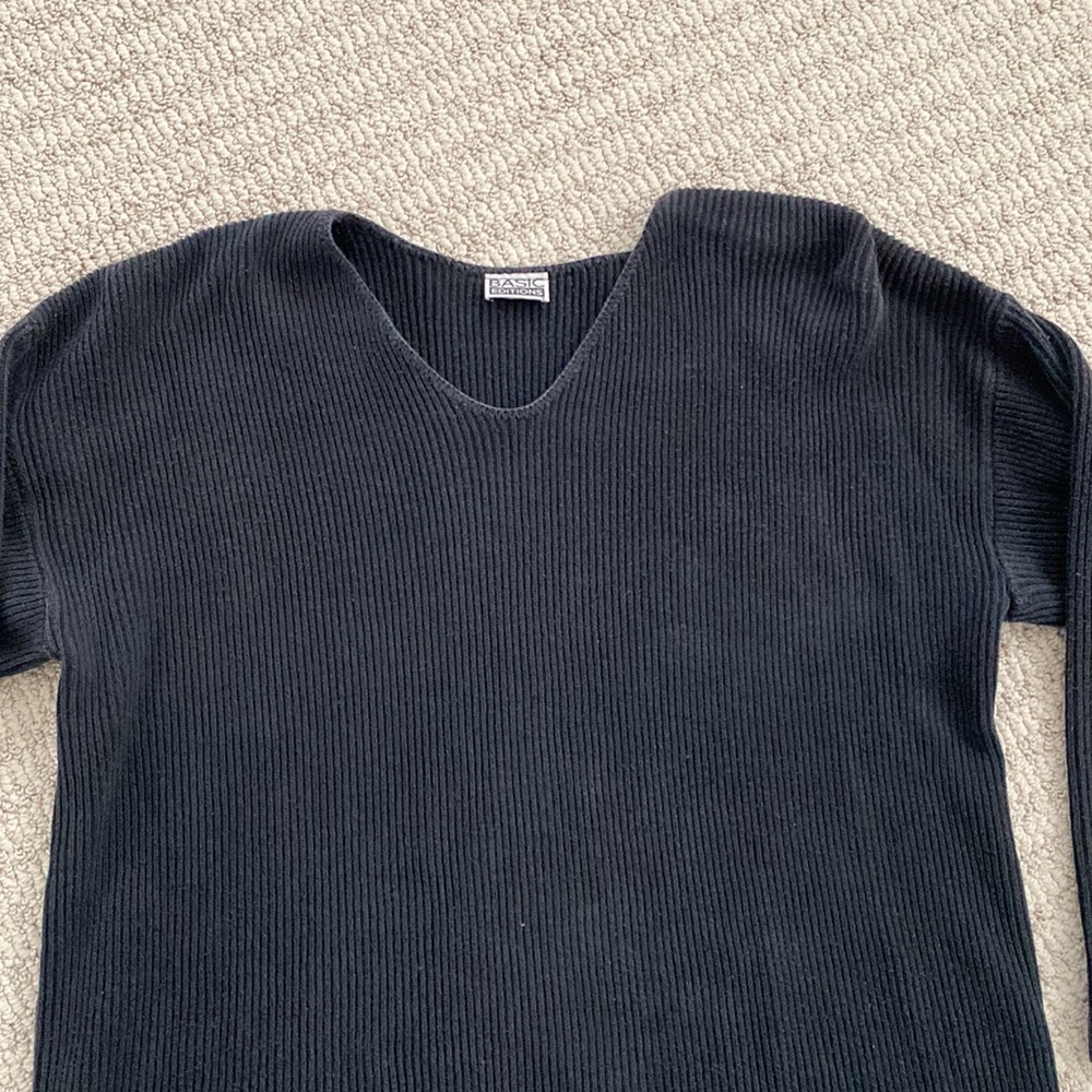 Black Ribbed Sweater - Picture 2 of 4